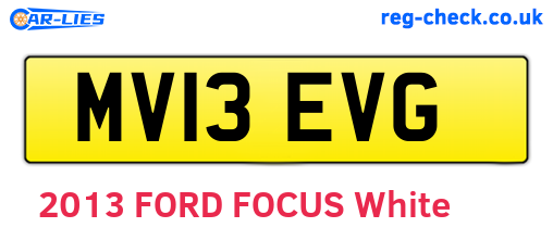 MV13EVG are the vehicle registration plates.