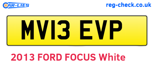 MV13EVP are the vehicle registration plates.