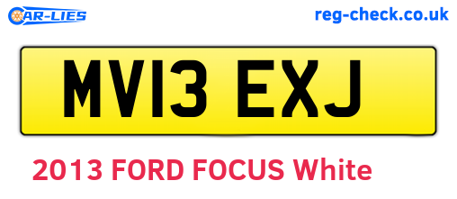 MV13EXJ are the vehicle registration plates.