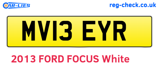 MV13EYR are the vehicle registration plates.