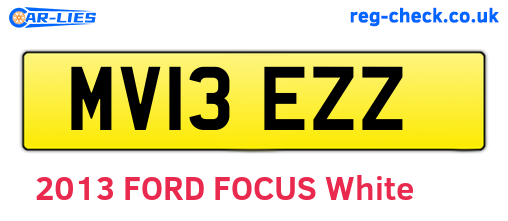 MV13EZZ are the vehicle registration plates.