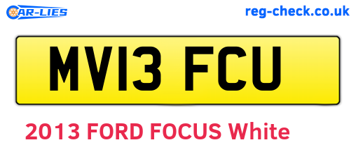 MV13FCU are the vehicle registration plates.