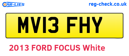 MV13FHY are the vehicle registration plates.