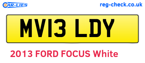 MV13LDY are the vehicle registration plates.
