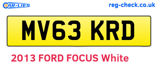 MV63KRD are the vehicle registration plates.