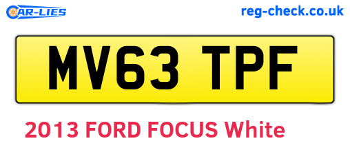 MV63TPF are the vehicle registration plates.