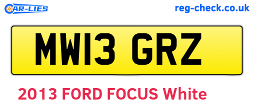 MW13GRZ are the vehicle registration plates.