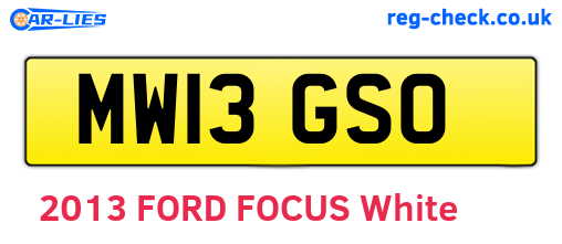 MW13GSO are the vehicle registration plates.