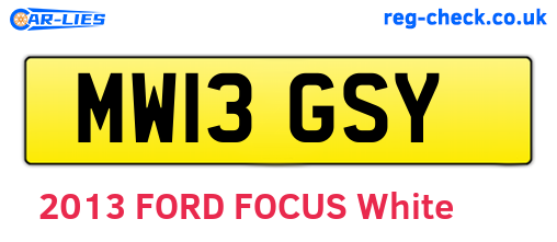 MW13GSY are the vehicle registration plates.