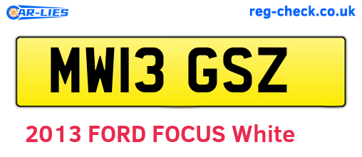 MW13GSZ are the vehicle registration plates.