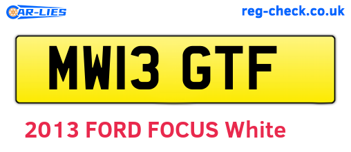 MW13GTF are the vehicle registration plates.
