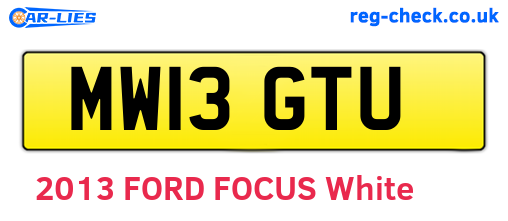 MW13GTU are the vehicle registration plates.
