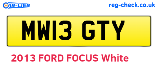 MW13GTY are the vehicle registration plates.
