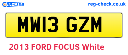 MW13GZM are the vehicle registration plates.