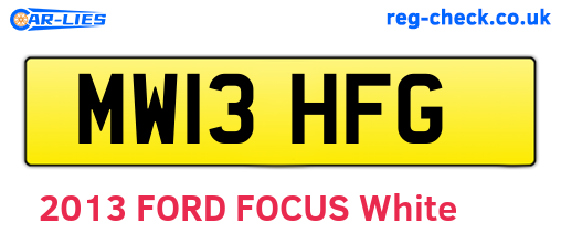 MW13HFG are the vehicle registration plates.