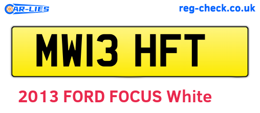 MW13HFT are the vehicle registration plates.