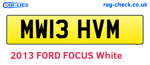 MW13HVM are the vehicle registration plates.