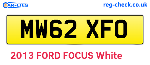 MW62XFO are the vehicle registration plates.