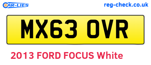 MX63OVR are the vehicle registration plates.