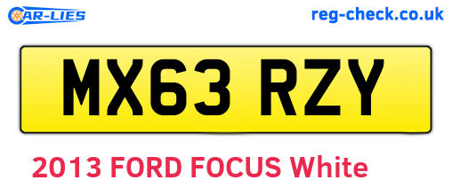 MX63RZY are the vehicle registration plates.