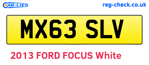 MX63SLV are the vehicle registration plates.