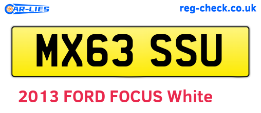 MX63SSU are the vehicle registration plates.