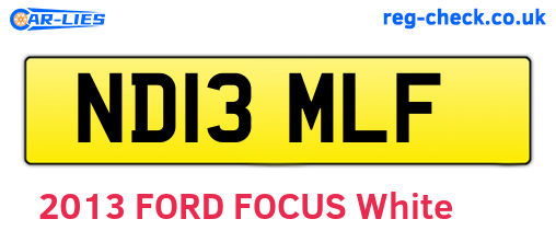 ND13MLF are the vehicle registration plates.