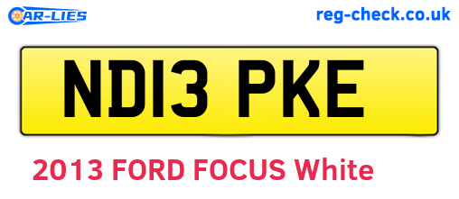 ND13PKE are the vehicle registration plates.