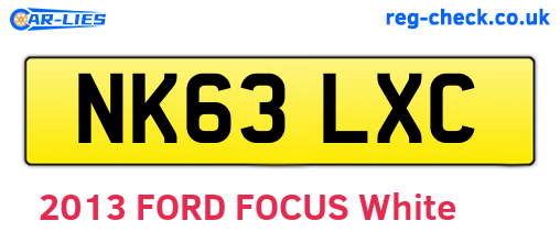 NK63LXC are the vehicle registration plates.