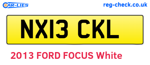NX13CKL are the vehicle registration plates.