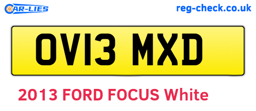 OV13MXD are the vehicle registration plates.