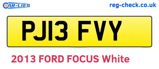 PJ13FVY are the vehicle registration plates.