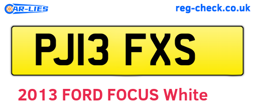 PJ13FXS are the vehicle registration plates.