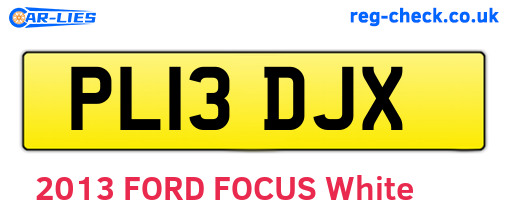 PL13DJX are the vehicle registration plates.