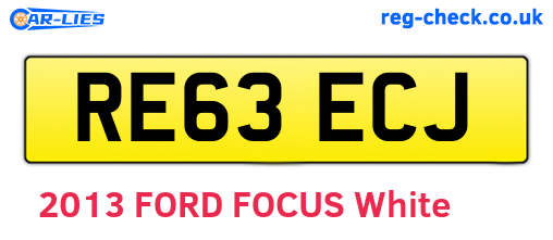 RE63ECJ are the vehicle registration plates.