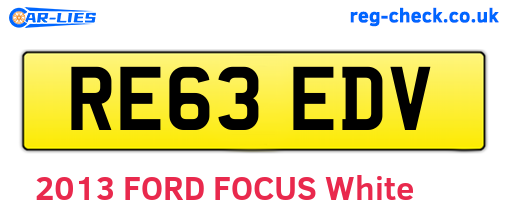 RE63EDV are the vehicle registration plates.