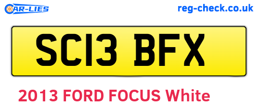 SC13BFX are the vehicle registration plates.