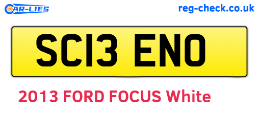 SC13ENO are the vehicle registration plates.