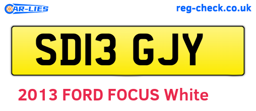 SD13GJY are the vehicle registration plates.