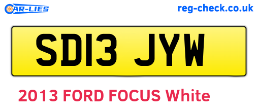 SD13JYW are the vehicle registration plates.