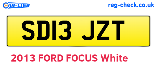 SD13JZT are the vehicle registration plates.