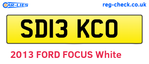 SD13KCO are the vehicle registration plates.