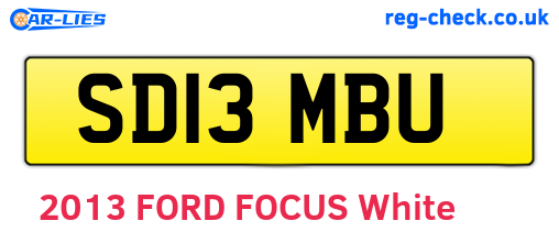 SD13MBU are the vehicle registration plates.