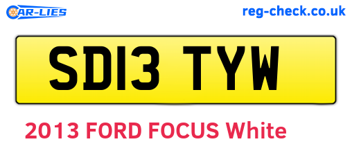SD13TYW are the vehicle registration plates.