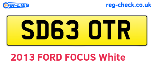 SD63OTR are the vehicle registration plates.