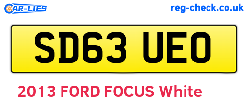 SD63UEO are the vehicle registration plates.