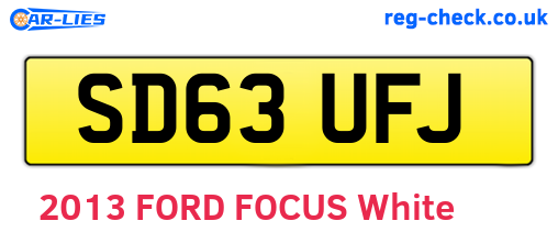 SD63UFJ are the vehicle registration plates.