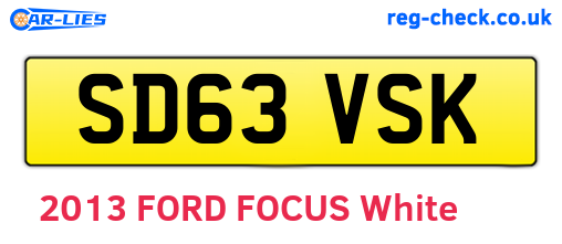 SD63VSK are the vehicle registration plates.