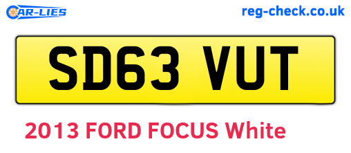 SD63VUT are the vehicle registration plates.