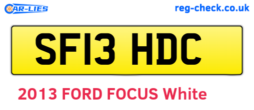 SF13HDC are the vehicle registration plates.